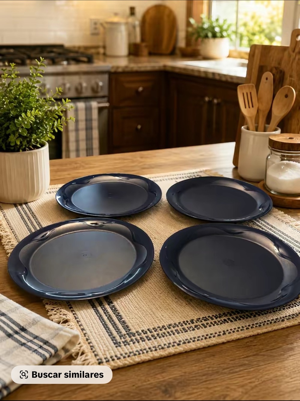 Tupperware Blue Dinner Plates - Set of 4